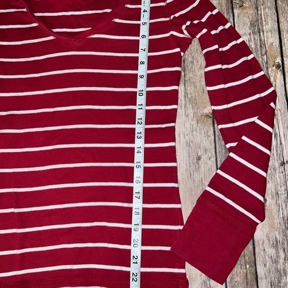 SO brand long sleeve t shirt, red and white stripe, size large - Picture 5 of 8